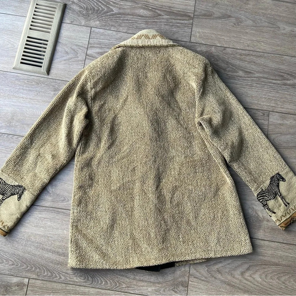 Vintage  Villa Factory Western Zebra Print Woven Tapestry Jacket - Picture 13 of 16
